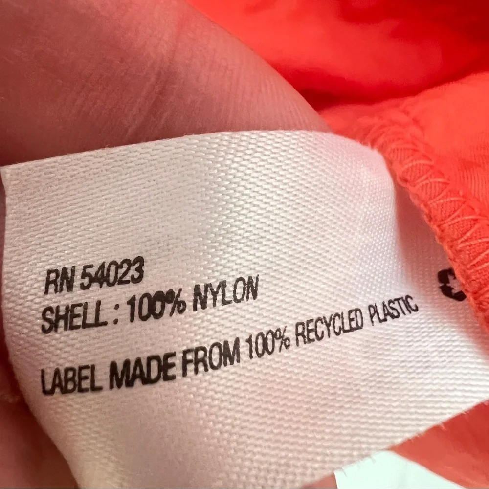 NEW GAP Coral Orange Nylon Rain Jacket Water Resistant Utility Anorak Parka Mid